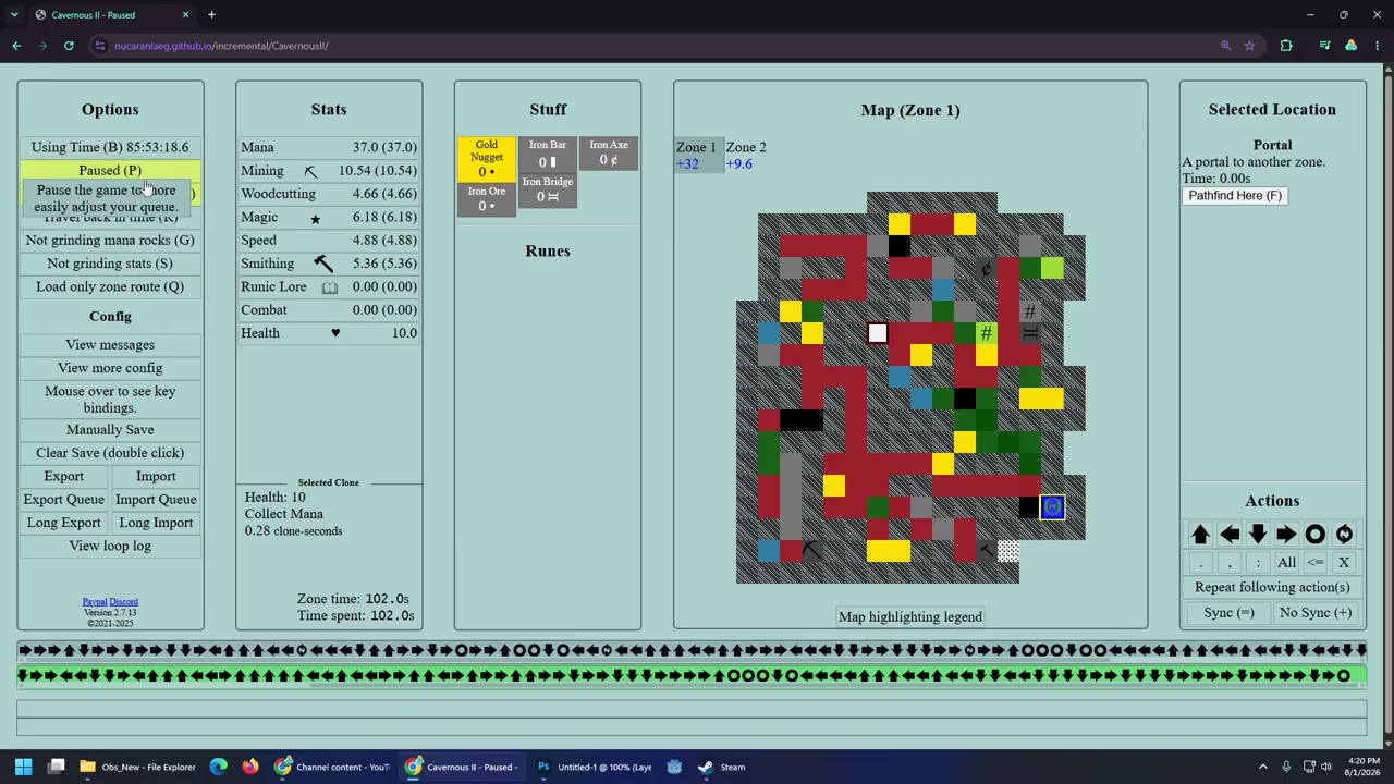 S2E4 Cavernous II, Free Web Browser Incremental Game