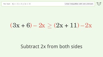 Solving Linear Inequalities: 3(x+1)+3 is Greater Than or Equal to 2x+11