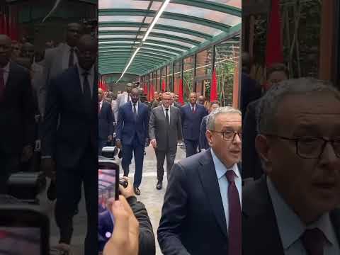 عزيز اخنوش و ناصر بوريطة في استقبال رئيس الوزراء السنغالي أوسمان سونكو بمناسبة زيارة عمل المغرب 