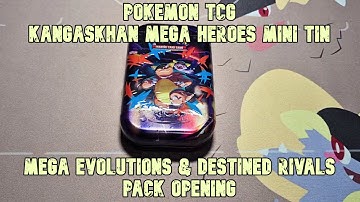Pokemon TCG Kangaskhan Mega Heroes Mini Tin - Mega Evolutions & Destined Rivals Pack Opening