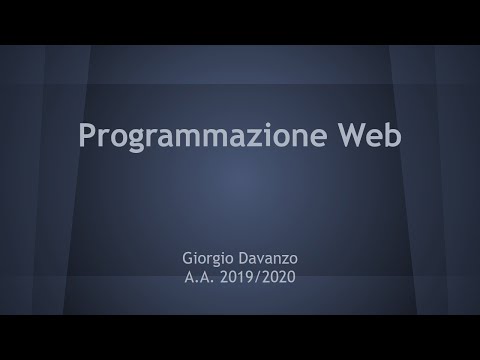 Programmazione Web - 01 HTML