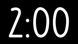 2:00 Classroom Countdown Timer - White on Black Background