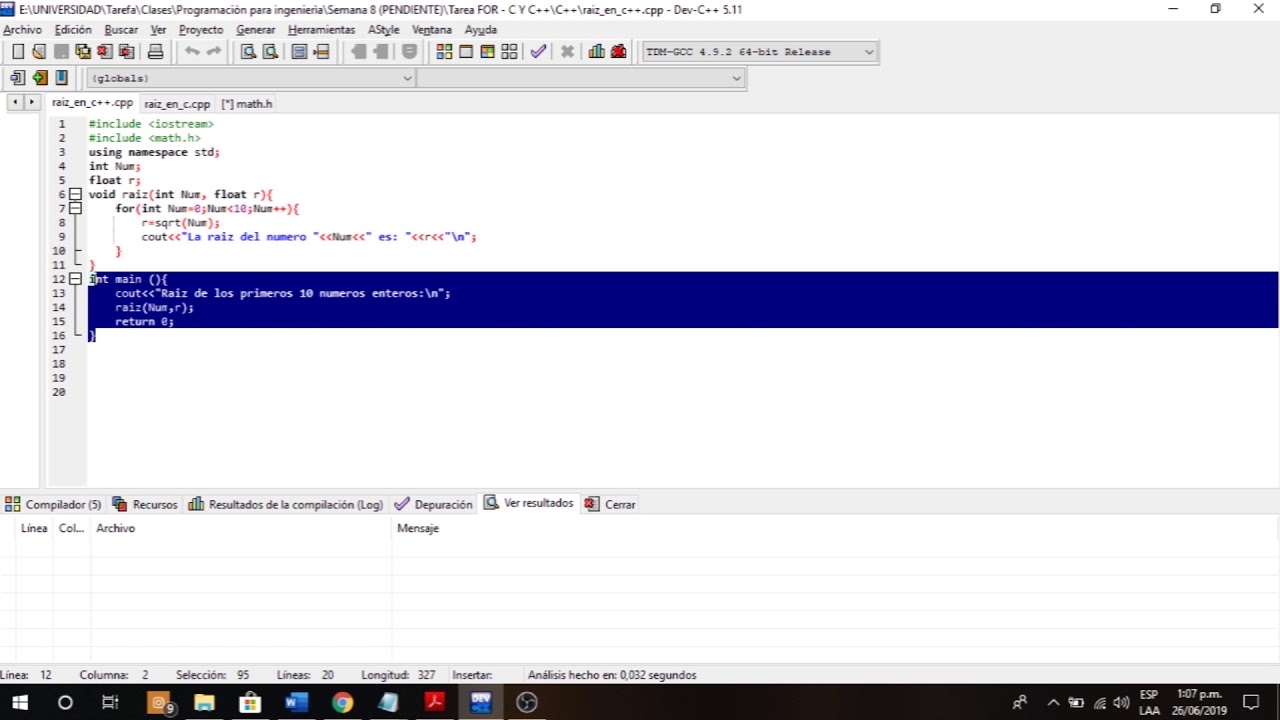Sentencia for en en c y c++ ejemplos - YouTube