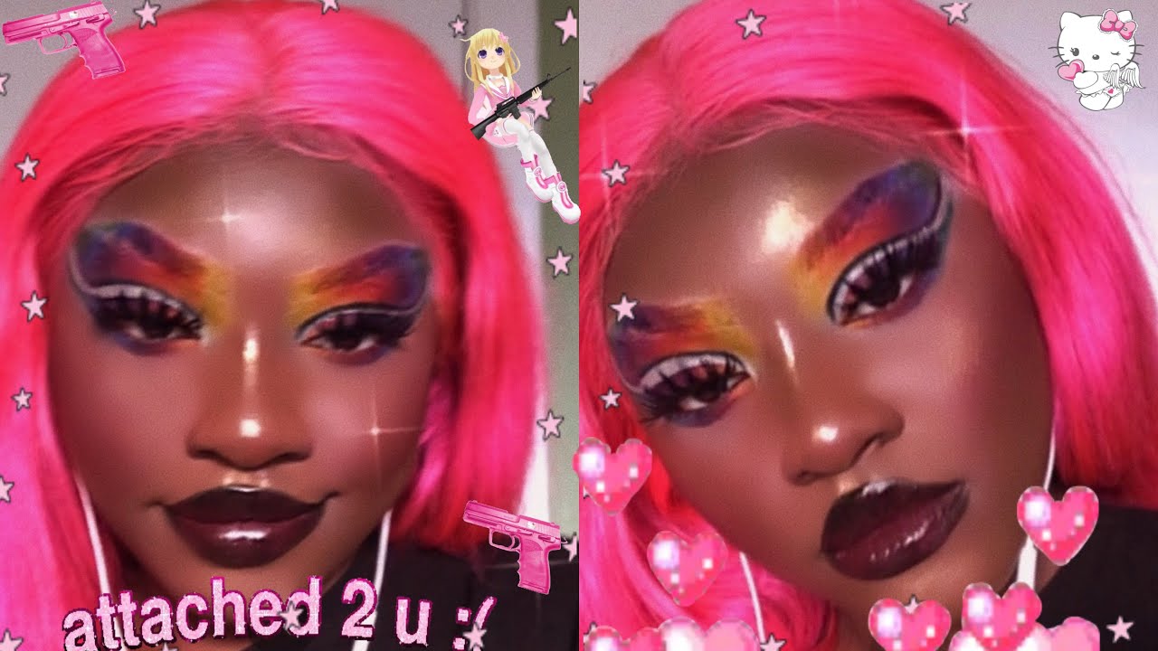 rainbow cut crease makeup tutorial (black girls)