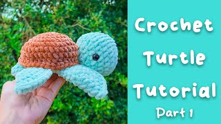 Crochet Turtle Tutorial - Free Crochet Pattern Jumbo Turtle Part 1