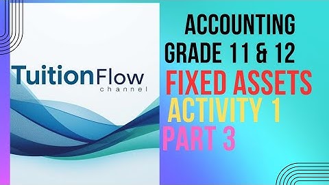 FIXED ASSETS GRADE 11 & 12,  ACTIVITY 1 , PART 3