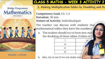 Class 5 Maths Bridge Program Course | Activity 2 for Week 3 | 5th Class NCERT New Maths Book