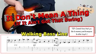 "It Don't Mean a Thing (If It Ain't Got That Swing)" 🎹 Walking Bass Line 🎤 Bass Guitar Lesson 🎸