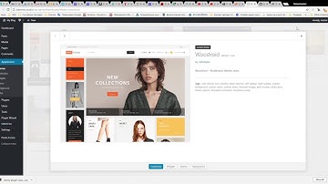 Dashboard WordPress new WooCommerce theme install