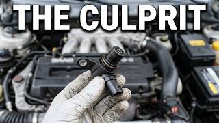 Saab 9-5 oil leak Crankshaft position sensor location.