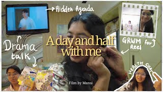 A day and a half with me - health chat , cooking montage, and drama talk .
