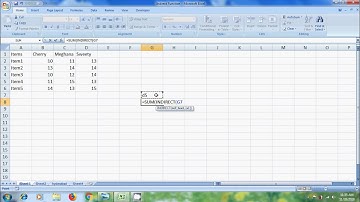 Excel 2007: how to use indirect function in excel