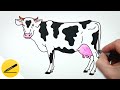 How to draw a Cow step by step - Learn to draw Animals