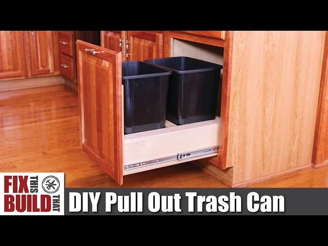 Diy Pull Out Trash Can In A Kitchen