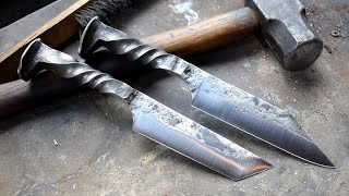 Beginner Knife Making: Forging A railroad spike Seax and Tanto