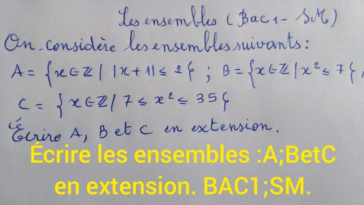 Ensemble En Extension Et En Comprehension Exercices Corriges