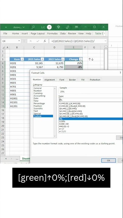 How to add Increase and Decrease Arrows in Excel - YouTube