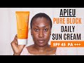 A'PIEU Pure Block Natural Daily Sun Cream SPF 45 PA+++ On Dark Skin