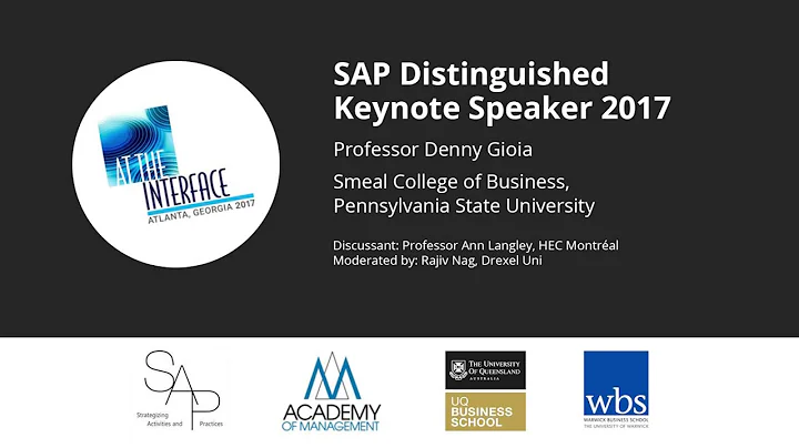 SAP Distinguished Keynote Speaker 2017: Comment by...
