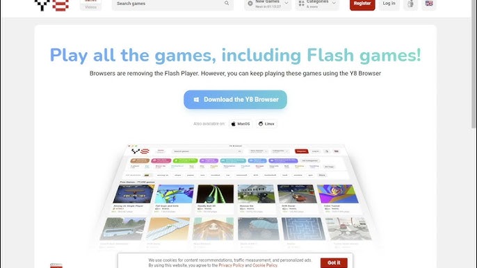 como jogar os jogos do flash player(Y8 browser) 