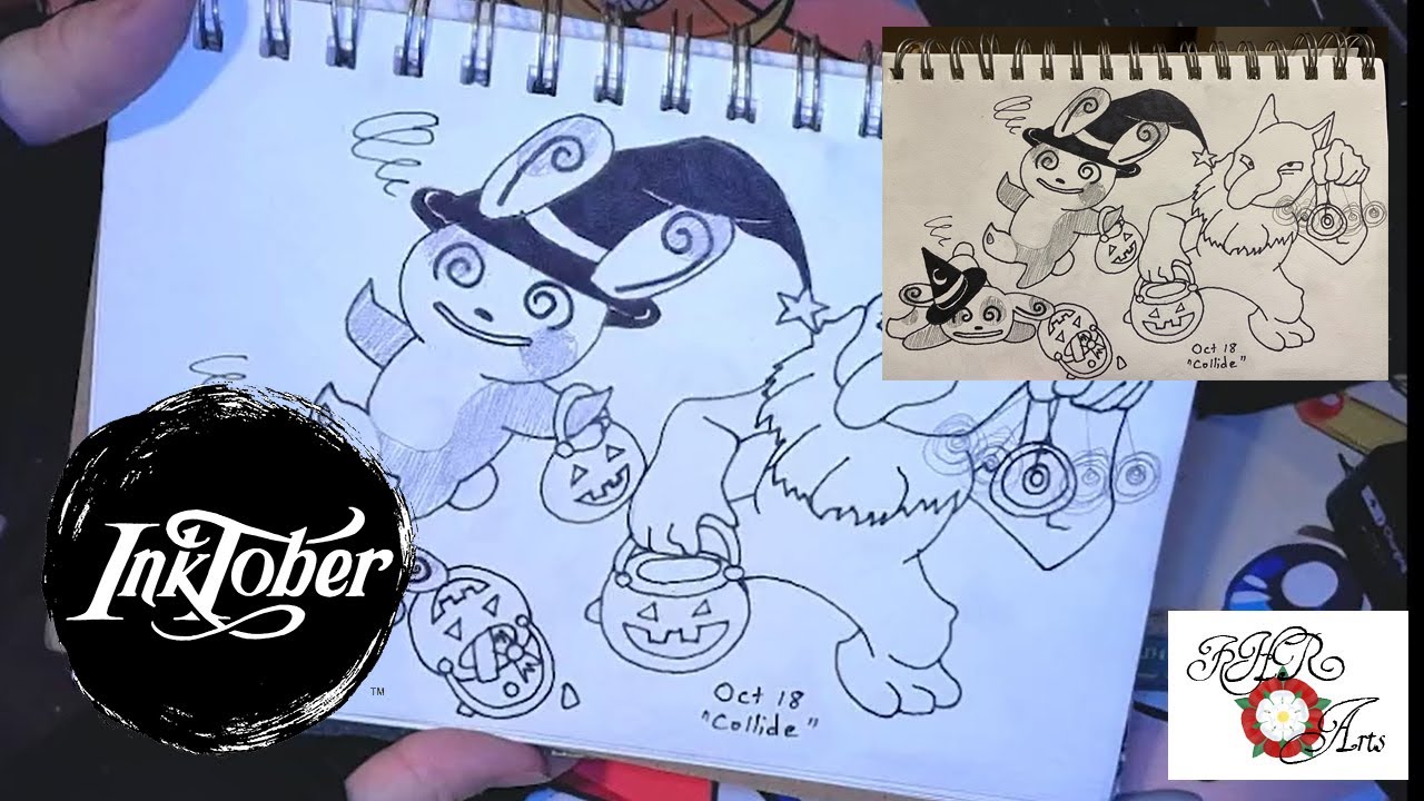Inktober Collide & Spinda & Hypno - Full Live Drawing Episode 16