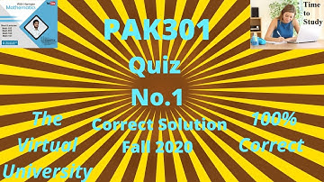 PAK301 Quiz 1 solution fall 2020: Most repeating quizzes of  virtual university vu.