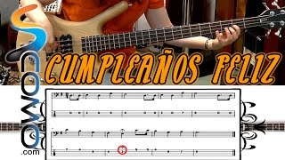 Tocar Cumpleaños Feliz en el bajo -  tutorial de bajo eléctrico chords