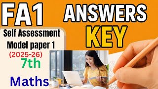 FA1(Self Assessment Model Paper1)2025-26/7th class Maths Answers key 