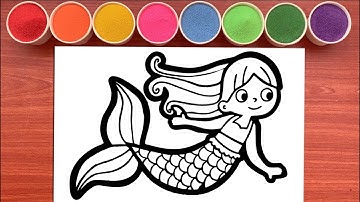 Tô Màu Tranh Cát NÀNG TIÊN CÁ XINH ĐẸP - Mermaid Sand Painting Lovely (Rainbow Candy)