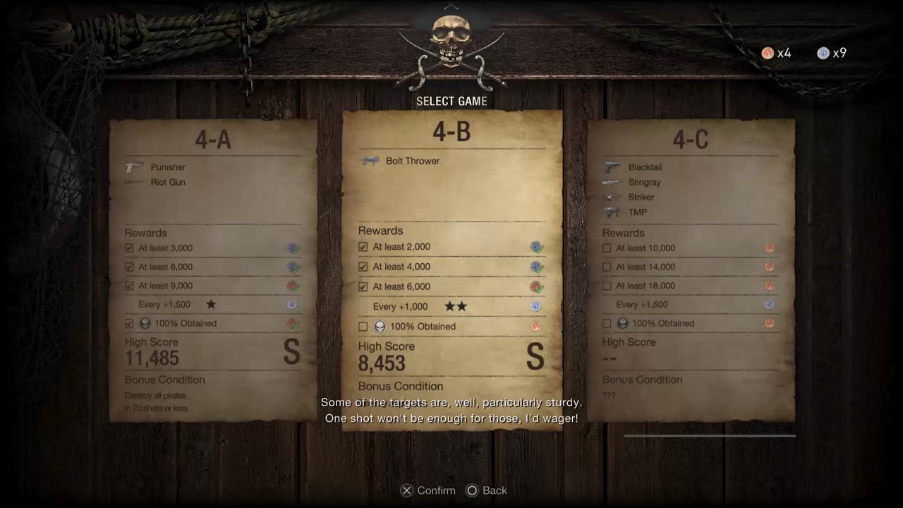 Resident Evil 4 Remake Mini-game 4-B All Skulls Guide