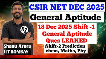 CSIR NET General aptitude ques asked in shift 1 || Csir net general aptitude PYQ ||  Shanu Arora