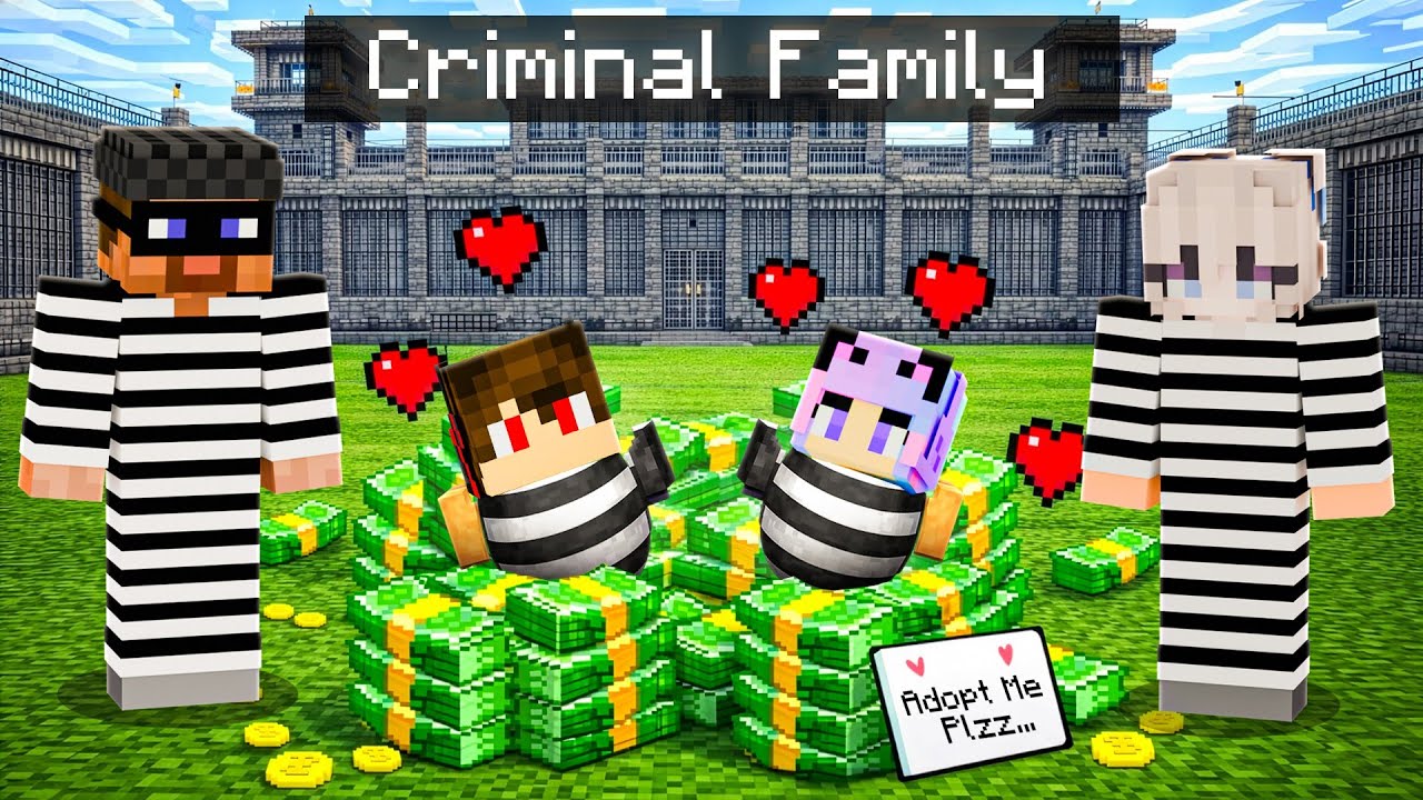 I Got Adopted By A CRIMINAL FAMILY In Minecraft!