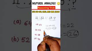 Number analogy reasoning short trick 🙄! #reasoning #ssc #ssccgl #sscchsl #shorts