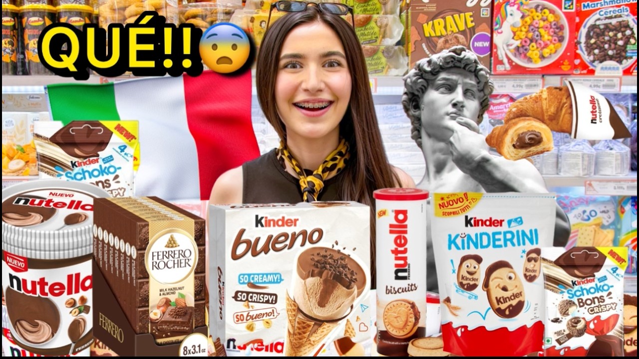 Probé los productos MÁS RAROS de nutella y Ferrero en ITALIA!
