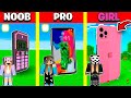 Minecraft Battle:  16 IPHONE HOUSE BUILD CHALLENGE - NOOB vs PRO vs HACKER / Animation 16 PHONE