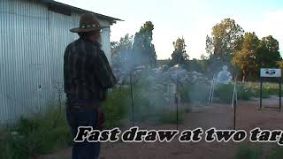 Jim Brandt does the fast draw to shoot two balloons!
