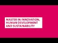 Master in innovation human development and sustainability