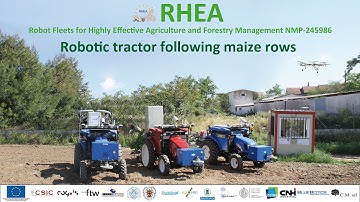 RHEA - Robot Fleets for  Effective Agriculture - Robotic Tractor Following Corn Rows