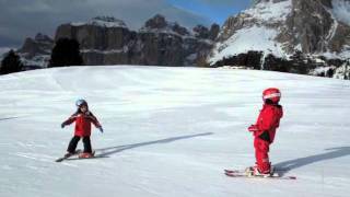 Kastner family skiing in Canazei 2012 with Joshua