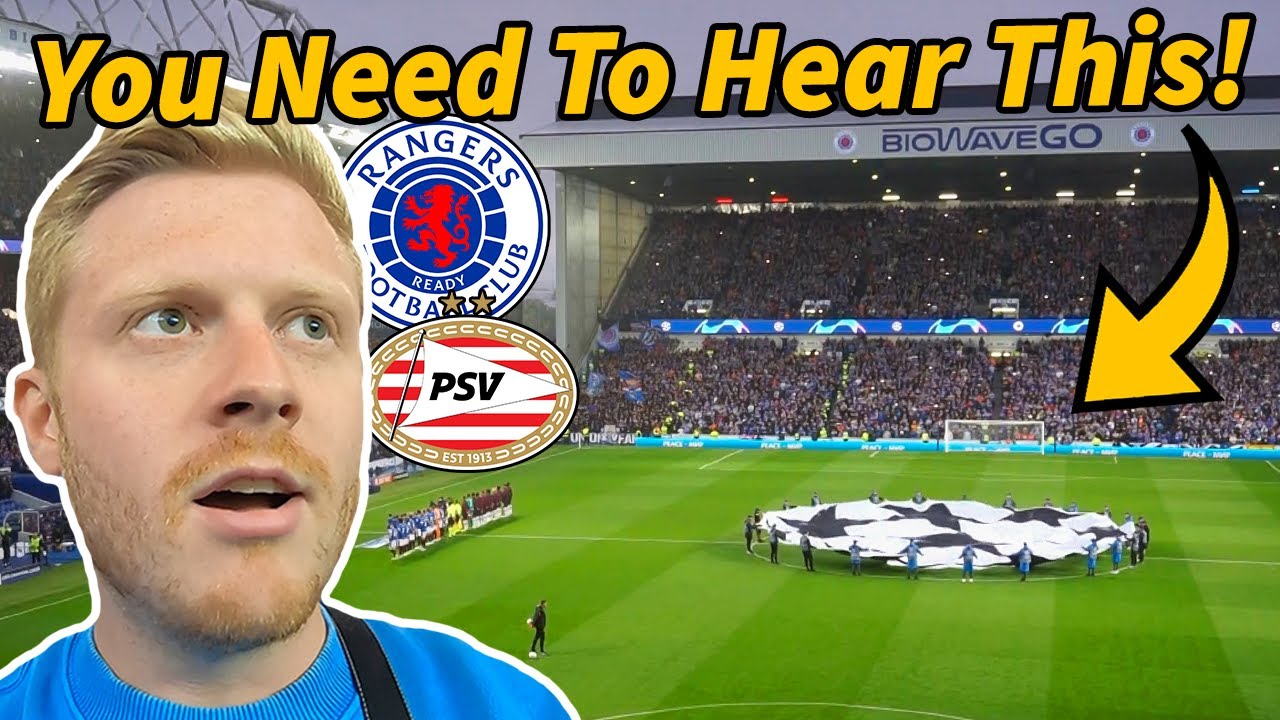 DEAFENING ROAR DURING CHAMPIONS LEAGUE THEME AT IBROX - Rangers 2-2 PSV, UEFA Champions League