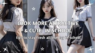 how to look Cute and Attractive in School 🏫 stay fresh all day in school 🎒