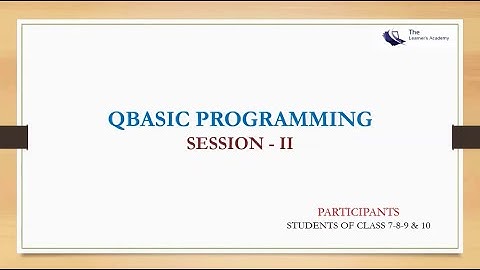 CONTROL STATEMENTS IN QBASIC - LECTURE II WITH EXAMPLES