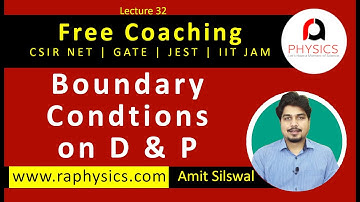 Boundary Conditions on D and P |Electrostatics | NET | GATE | JEST | IITJAM| Lec -32