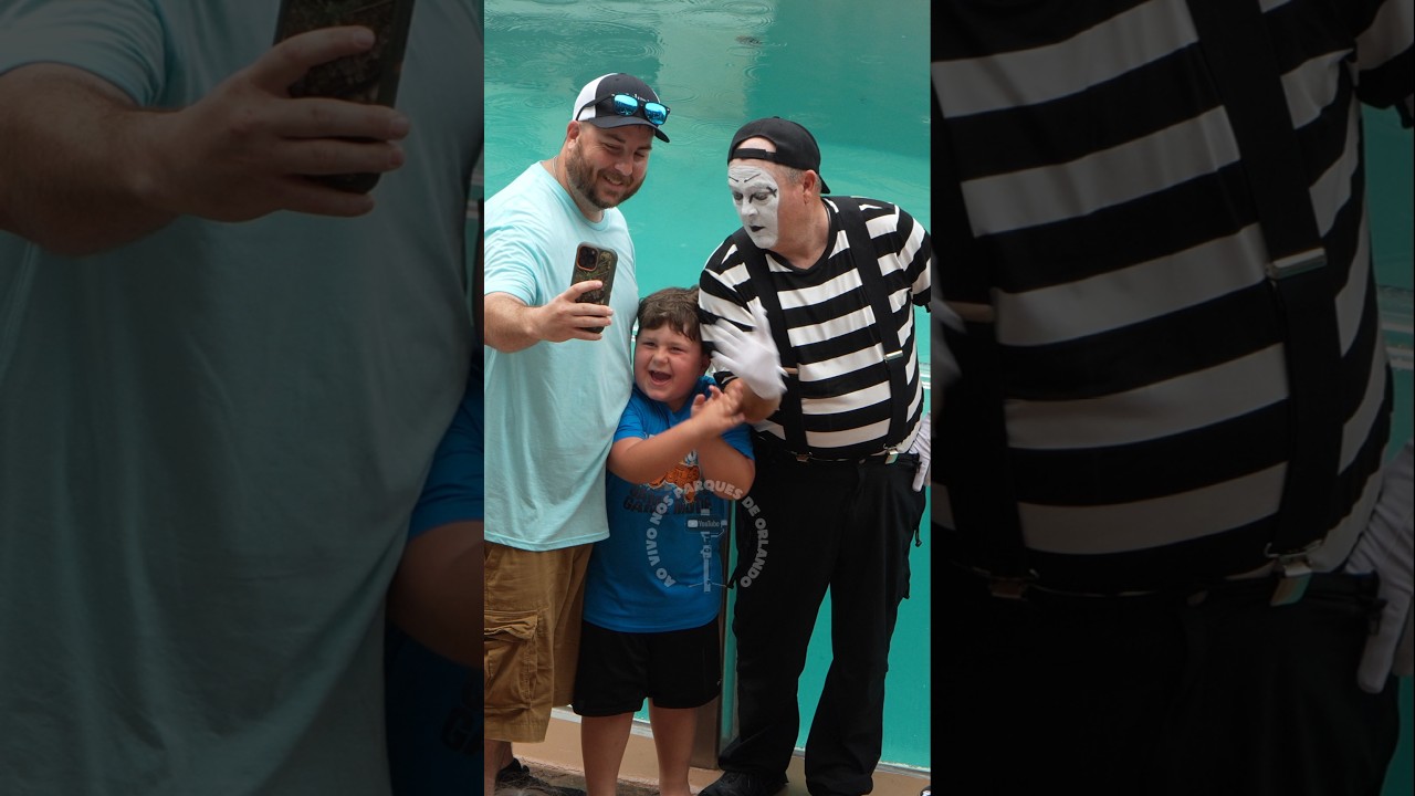 Tom o mímico percebeu que essa criança não aceita brincadeiras 😡😂🤣 #tomthemime #seaworldmime