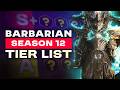 BARBARIAN Builds Tier List in Diablo IV Season 12
