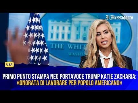 Video Primo punto stampa neo portavoce Trump Katie Zacharia: «Onorata di lavorare per popolo americano»