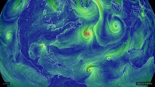 [4K] 2020: time lapse of entire 2020 Atlantic hurricane season surface winds over the North Atlantic