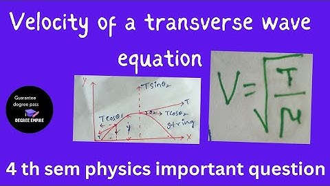 what is transverse wave and velocity of a transverse wave equation 4th physics important question