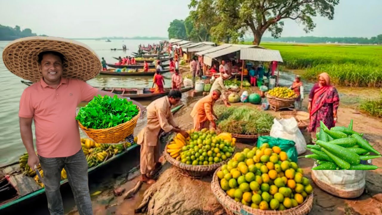চর থেকে নৌকা বোঝাই তাজা সবজি! ঐতিহাসিক দত্তের বাজারের পথে রোমাঞ্চকর যাত্রা 🚤🥦🍆