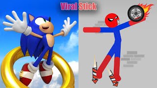 Best Falls | Sonic vs Stickman | Stickman Dismounting Highlight and Funny Moments #181